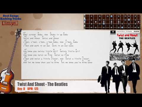 🎻 Twist And Shout - The Beatles Bass Backing Track with chords and lyrics