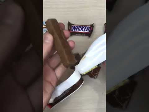 Snickers stick ASMR #satisfying #somelotsofchocolate