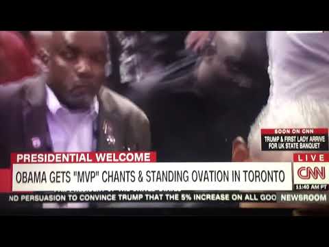 Golden State Warriors vs Toronto Raptors - Game 2 -- Barack Obama Gets Standing Ovation