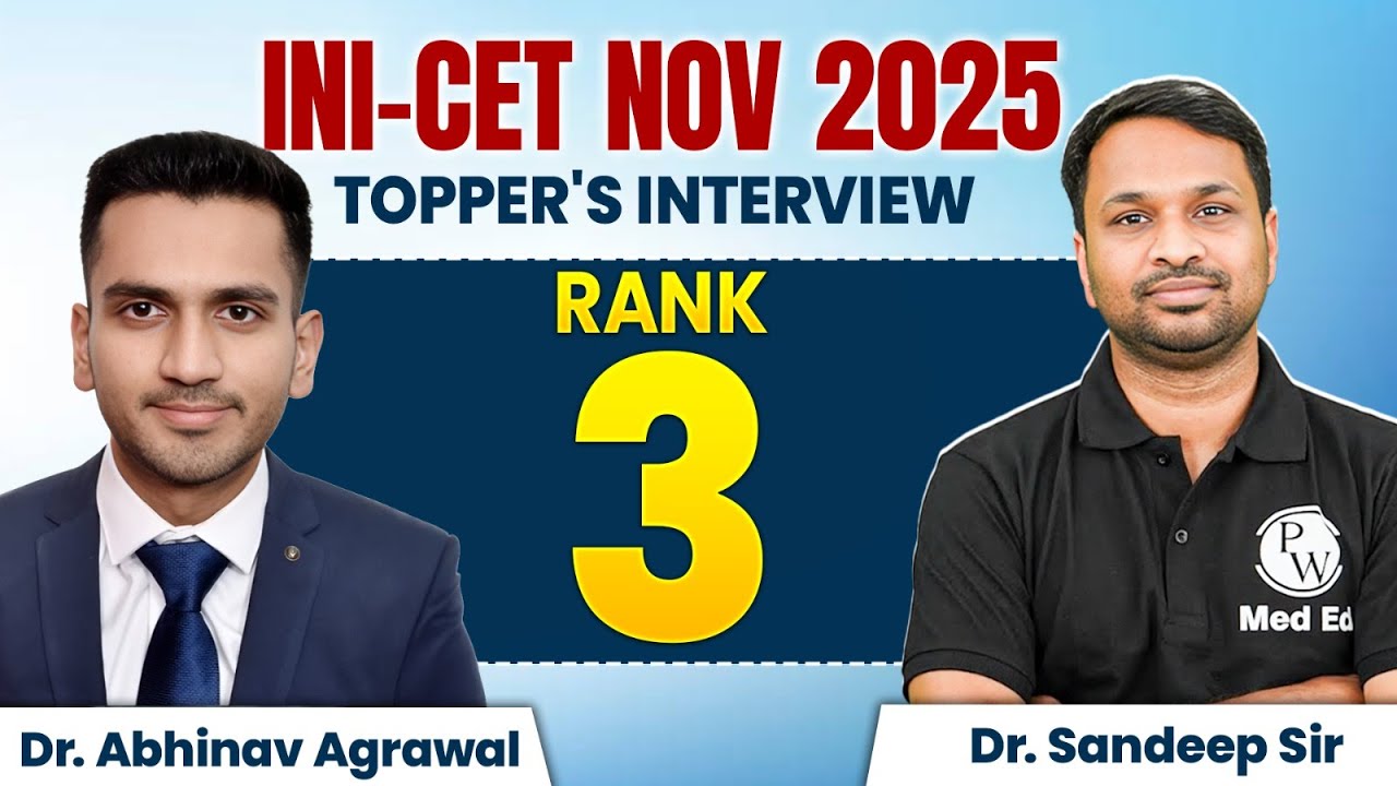 INICET Nov 2025 Result: AIR 3 | Dr. Abhinav Agrawal | Topper Interview & Strategy | Dr. Sandeep Sir