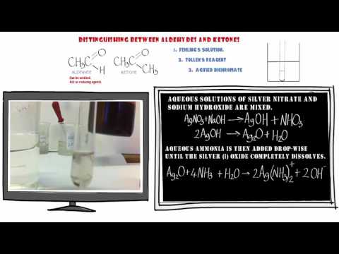 Carbonyls 7. Tests to distinguish aldehydes from ketones. Video