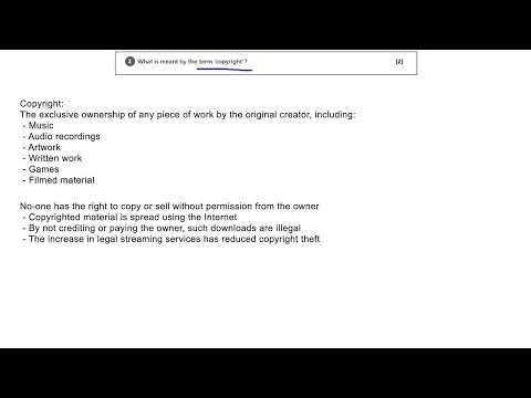 Ethical, Legal, Cultural and Environmental Concerns: Copyright - OCR GCSE Computer Science