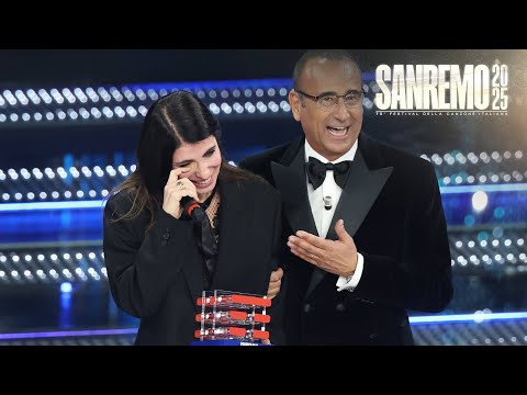 Sanremo 2025 - Le lacrime di Giorgia per la standing ovation dell'Ariston