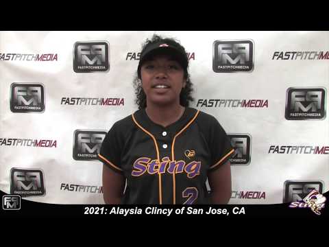 2021 Alaysia Clincy Outfield Softball Skills Video - San Jose Sting