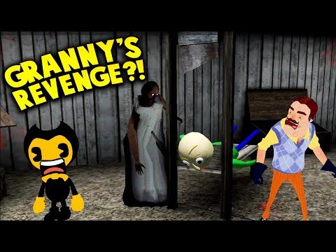 GRANNY GETS REVENGE ON BALDI & HELLO NEIGHBOR?! | Granny Gameplay Video