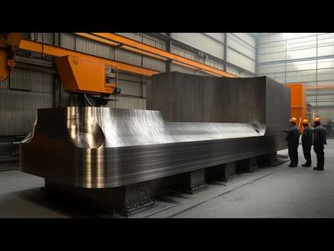 Amazing Heavy CNC Milling Machine In Working. Satisfying Production Processes In Heavy Industry