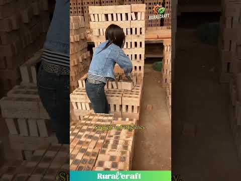 The Backbone of Construction: Brickyard Workers' Strength and Skill #hardwork #bricklayer