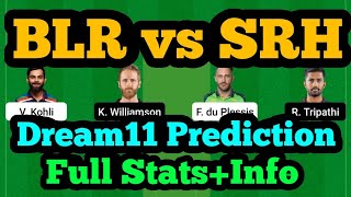 BLR VS SRH Dream11 Team|RCB vs SRH Dream11 Prediction|BLR vs SRH Dream11 Prediction|
