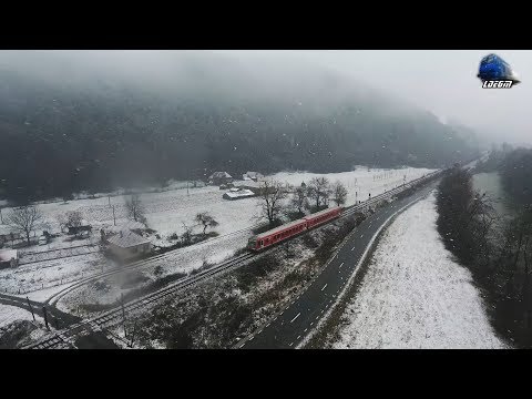 [Drone] Duewag BR628 658-6 DMU IRC/DB Regio in Zapada/Snow in Apuseni Mountains - 01 December 2017