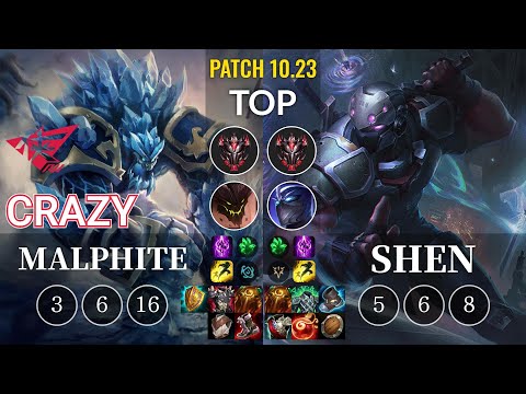 RW Crazy Malphite vs Shen Top - KR Patch 10.23
