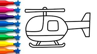 How to Draw a Helicopter ✈️🚁 Easy Step by Step for Kids