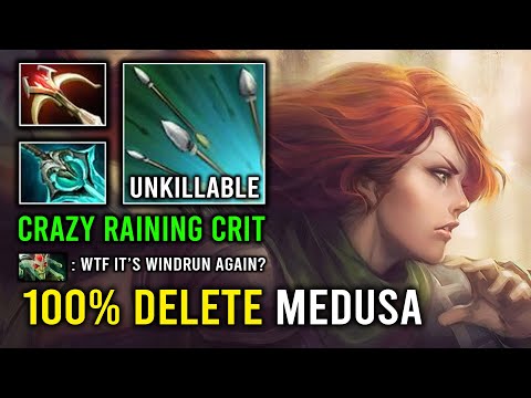 If There's Medusa Just Pick WR to Instant Delete Her 100% Unkillable Raining Crit Windranger Dota 2
