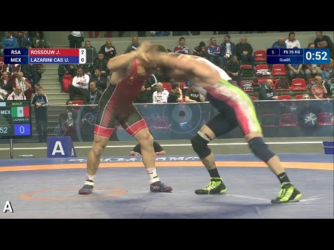 Qual. FS - 76 kg: J. ROSSOUW (RSA) df. U. LAZARINI CAS (MEX) by TF, 9-0