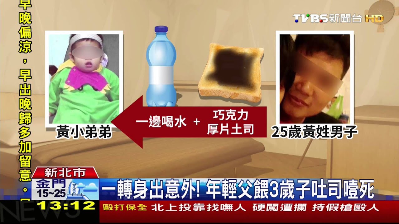 一轉身出意外! 年輕父餵3歲子吐司噎死