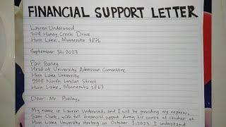 How To Write A Financial Support Letter Step by Step Guide | Writing Practices