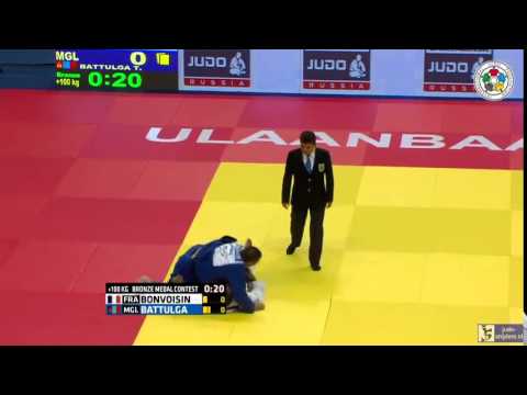 Judo 2015 Grand Prix Ulaanbaatar: Bonvoisin (FRA) - Battulga (MGL) [+100kg] bronze
