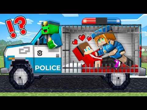 POLICE Girl CHEATS on MIKEY with JJ in the POLICE car TRUNK in Minecraft - Maizen