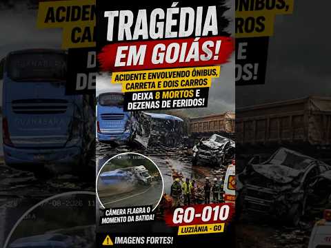 🚨 TRAGÉDIA NA GO-010: acidente com ônibus deixa 8 mortos#Acidente #Goiás #Luziânia  #Notícias