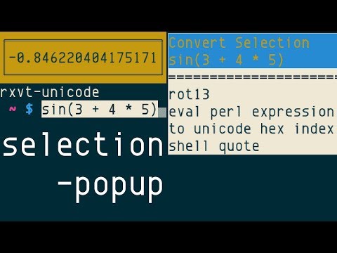 rxvt-unicode (urxvt) selection-popup extension