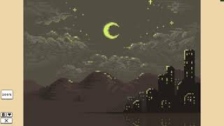 Coloring Pixels | Book 2 Picture 14 "NIGHT SKY" | 150x111 | Replay