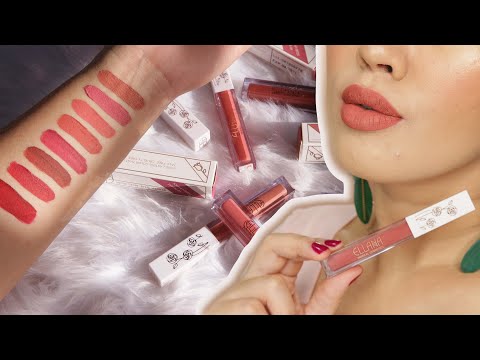 Ellana Minerals Lip in Lux Liquid Lipstick Lip swatches | LUNA