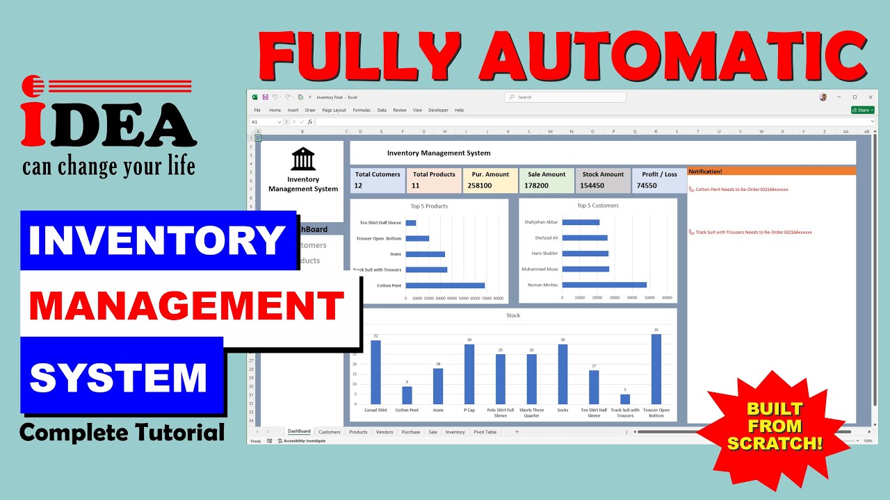 Inventory Management System | Automated Dashboard with Sales, Purchase & Stock Tracker | #excel