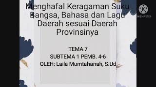 Download lagu Keragaman Suku bangsa, Bahasa dan Lagu Daerah Materi Kelas 4 TEMATIK TEMA 7 mp3
