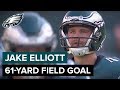 Jake Elliott 61-Yard Kick Reactions | Philadelphia Eagles