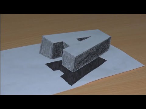 Very Easy! How To Draw 3D Floating Letter A on paper