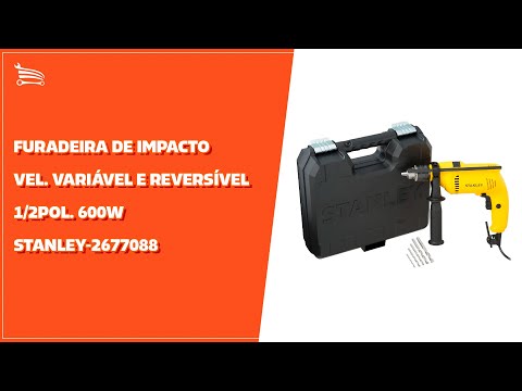 Furadeira de Impacto Vel. Variável e Reversível 1/2Pol. 600W  com Maleta e 5 Brocas de Alvenaria  - Video