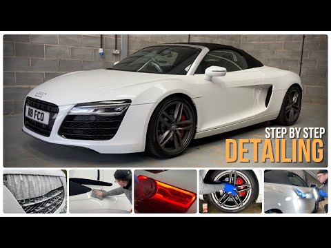 Audi R8 ceramic coated #Gtechniq CSL & EXO How to machine polish? #Meguiars MT320 DA Polisher