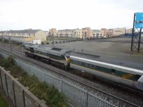 NIR class 201 (8208) + Mk3 Enterprise - Humpback Bridge, Dublin.