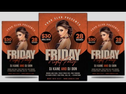 How to Create a Poster Flyer Design in Adobe Photoshop Tutorial DJ Club Party Poster Design 2021