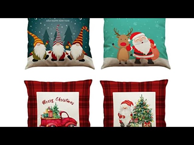 Vídeo relacionado con Jiahuade Funda de Almohada Navideñas,4 Pcs Fundas Cojines Navidad,Decoración Navideña Hogar,Funda de Cojines Navideños,Adornos Navidad Casa(45 * 45cm) (H)