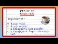 Write Recipe Of Tea Recipe Writing Of Milk Tea Write Recipe Of Making Tea Cooking Recipe