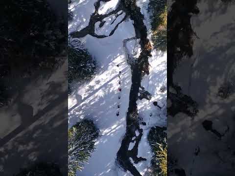 4K HDR Snowy Village River - Winter Stream - Flowing Water - Sounds for Sleeping