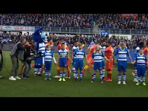 Kick off coregraphy game PEC Zwolle - Go Ahead Eagles, pitch Eredivisie SPEELRONDE 11