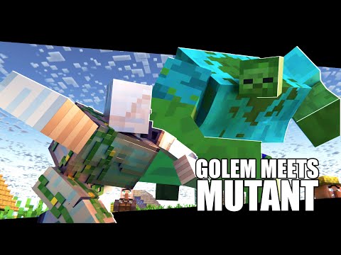 Iron Golem Encounters a (MUTANT) Zombie A Minecraft Animation