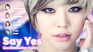 Girls&#39; Generation - Say Yes (Line Distribution + Lyrics Karaoke) PATREON REQUESTED