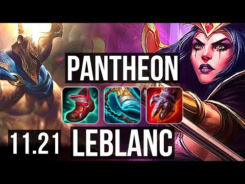 PANTHEON vs LEBLANC (MID) | 8/1/4, Dominating | KR Diamond | v11.21