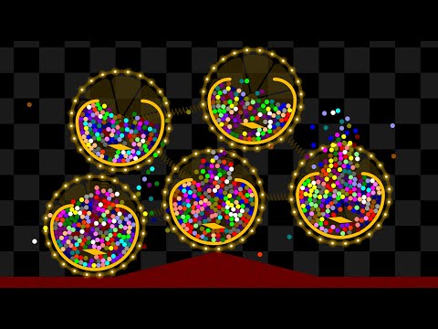 Stay in the Wheel Vehicle - Proliferation Survival Marble Race in Algodoo