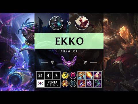 Ekko Jungle vs Lee Sin - KR Master Patch 14.12