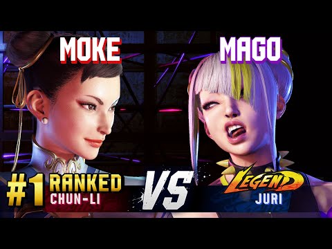 SF6 ▰ MOKE (#1 Ranked Chun-Li) vs MAGO (Juri) ▰ High Level Gameplay