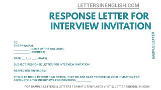 Response Letter For Interview Invitation – Response Letter for Interview