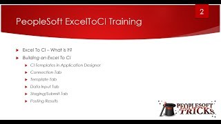 PeopleSoft ExcelToCI Training