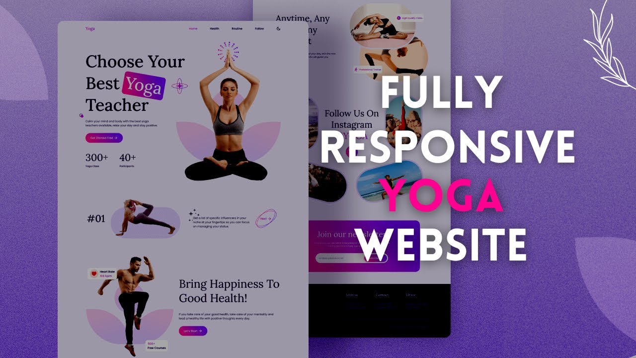 Fully Responsive Yoga Website | HTML CSS JS | Dark/Light mode