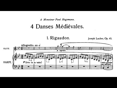 Joseph Lauber – 4 Danses médiévales, for Flute and Harp