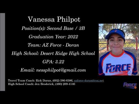 Vanessa Philpot Softball Skills Video - 2022 2B 3B