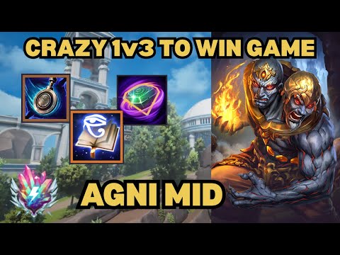 CRAZY 1v3 TO WIN THE GAME - Agni Mid Smite 2 Gameplay
