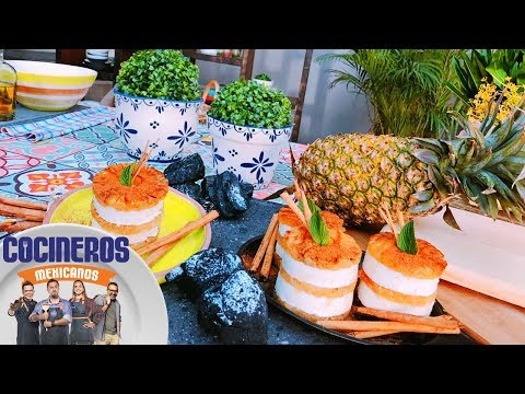 Receta: Mil hojas de piña a las brasas | Cocineros Mexicanos